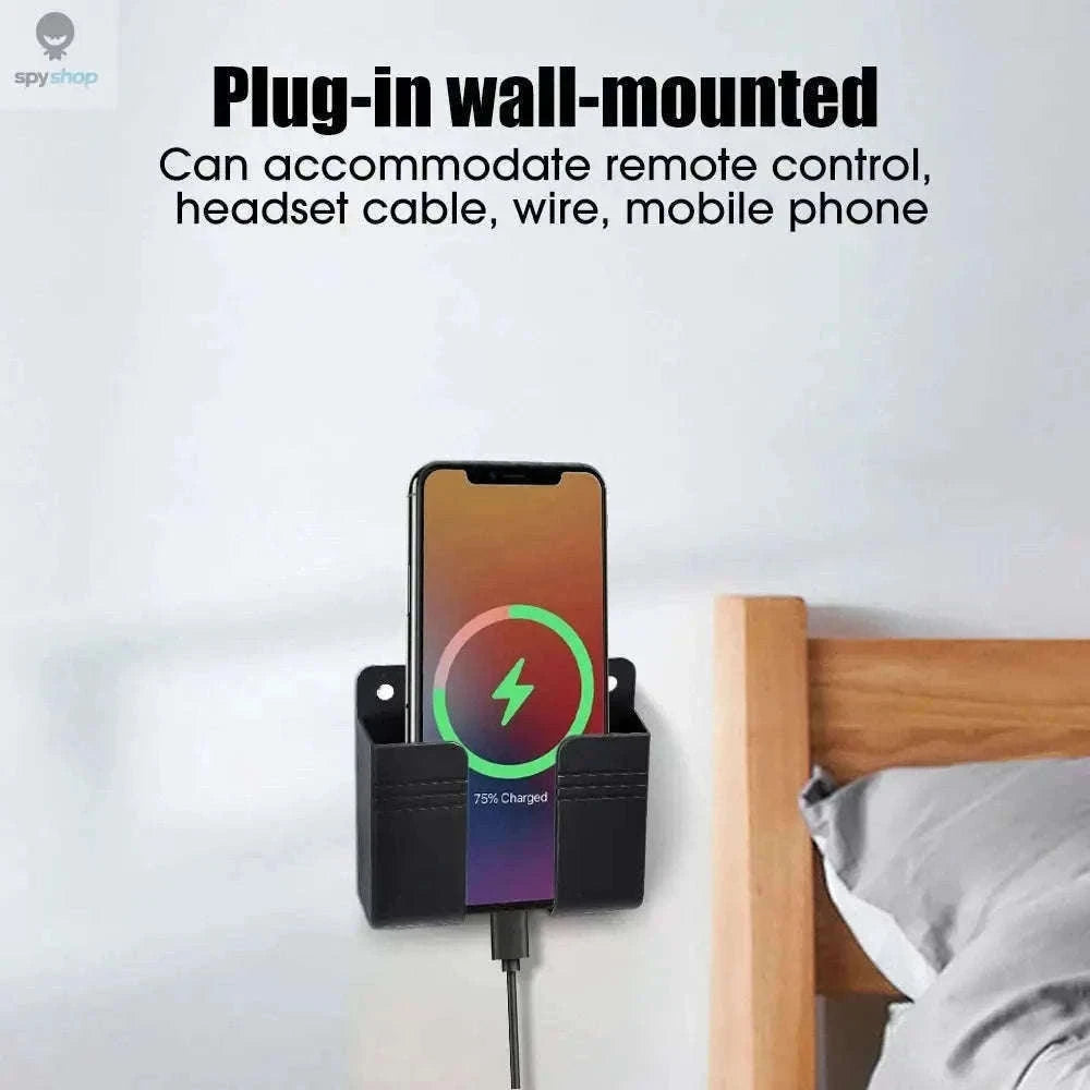 Wall Mounted Storage Box Organizer for Remotes and Phones-4PCS-Black