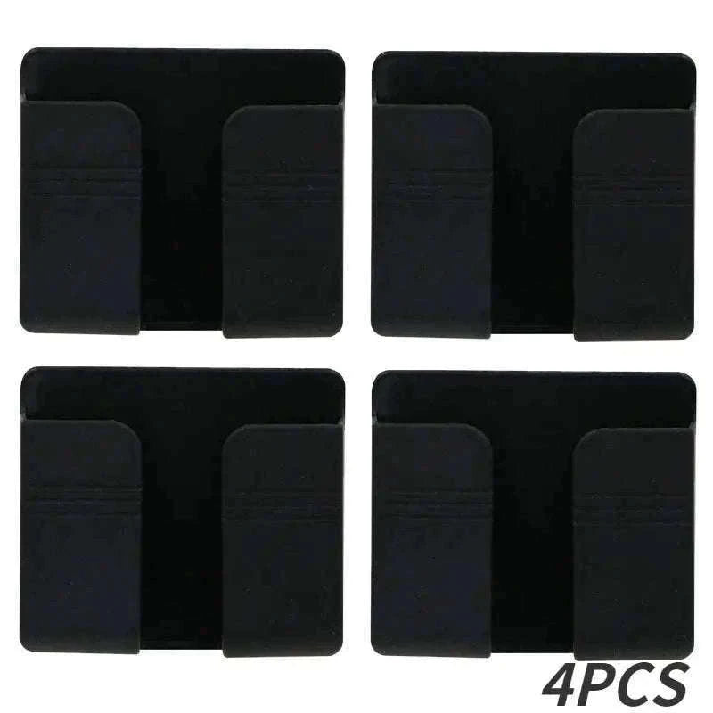 Wall Mounted Storage Box Organizer for Remotes and Phones-4PCS-Black