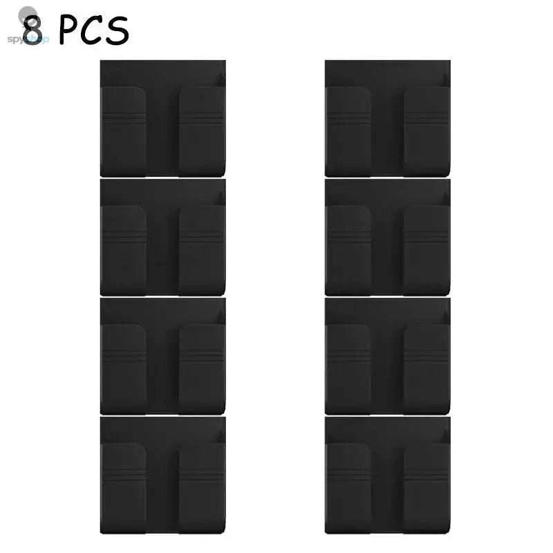 Wall Mounted Storage Box Organizer – Punch‑Free Holder for Remotes, Phones & Chargers-4PCS-Black