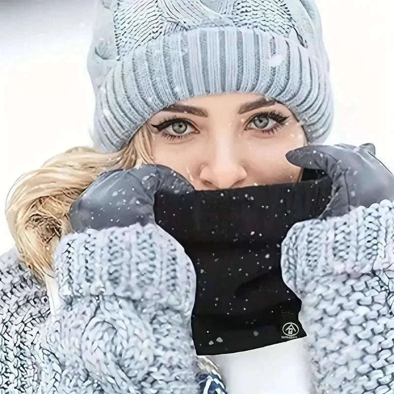 Warm Knitted Winter Neck Gaiter Scarf for Cold Weather-wine red