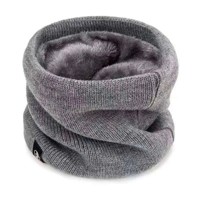 Warm Knitted Winter Neck Gaiter Scarf for Cold Weather-wine red