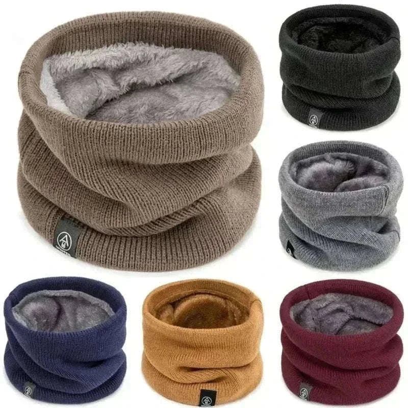 Warm Knitted Winter Neck Gaiter Scarf for Cold Weather-wine red