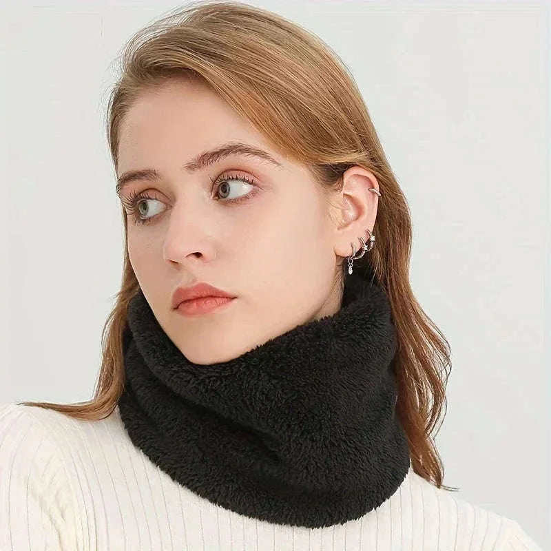 Warm Knitted Winter Neck Gaiter Scarf for Cold Weather-wine red