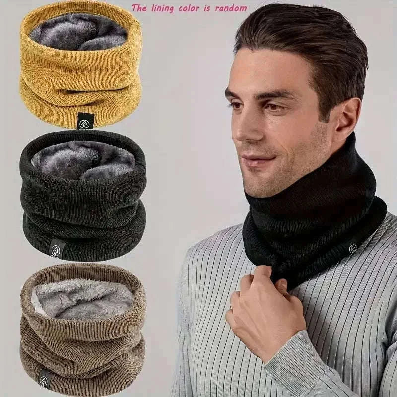 Warm Knitted Winter Neck Gaiter Scarf for Cold Weather-wine red