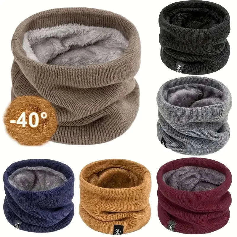 Warm Knitted Winter Neck Gaiter Scarf for Cold Weather-wine red