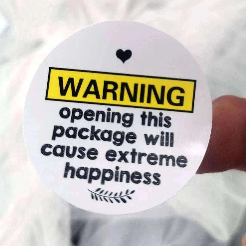 Warning Extreme Happiness Labels, Black & Pink, 120 Pack-pink