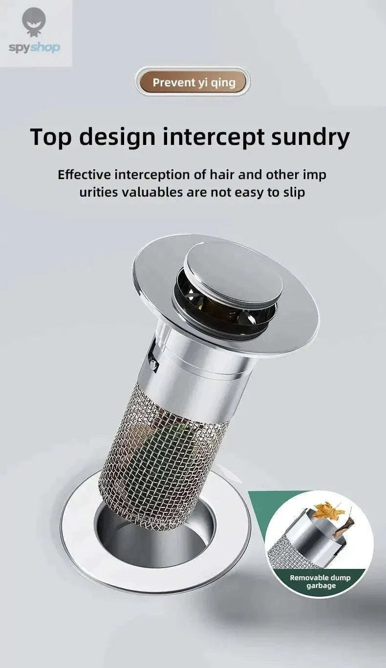 Washbasin Leak Plug Press Drain with Odor-Proof Seal-Copper bounce core