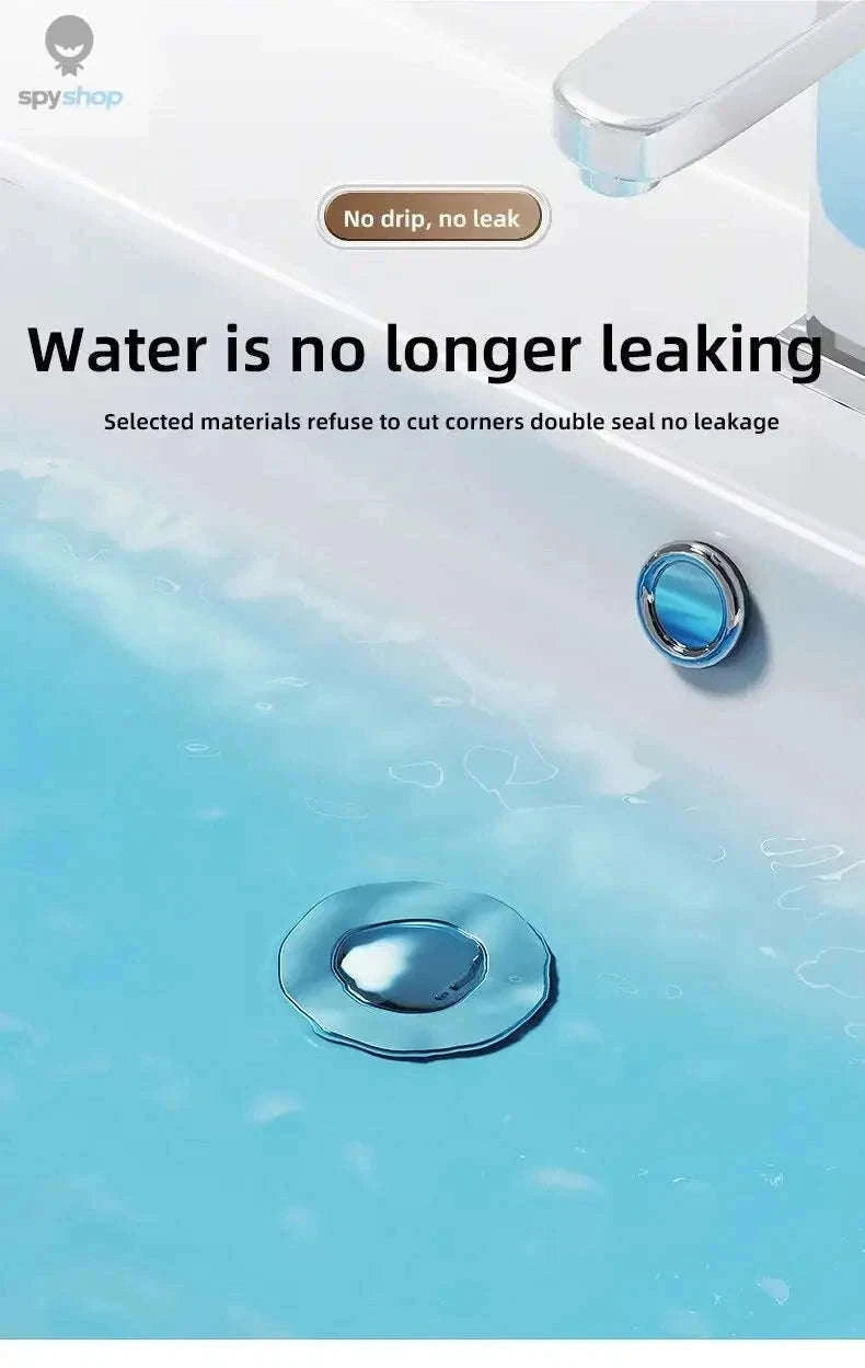 Washbasin Leak Plug Press Drain with Odor-Proof Seal-Copper bounce core