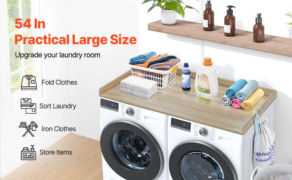 Washer Dryer Countertop with Drawer Shelf-Black Splicing Panel / france