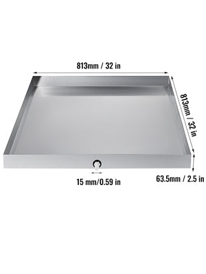 Stainless Steel Washing Machine Drain Pan with Welded Corners