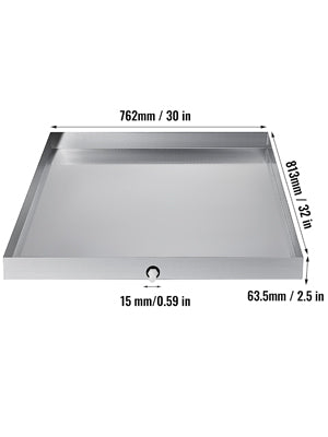 Stainless Steel Washing Machine Drain Pan with Welded Corners