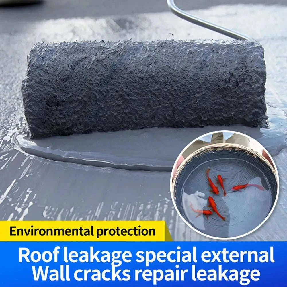 Water-Based Polyurethane Waterproof Coating for Wall & Roof Leak Repair-Black