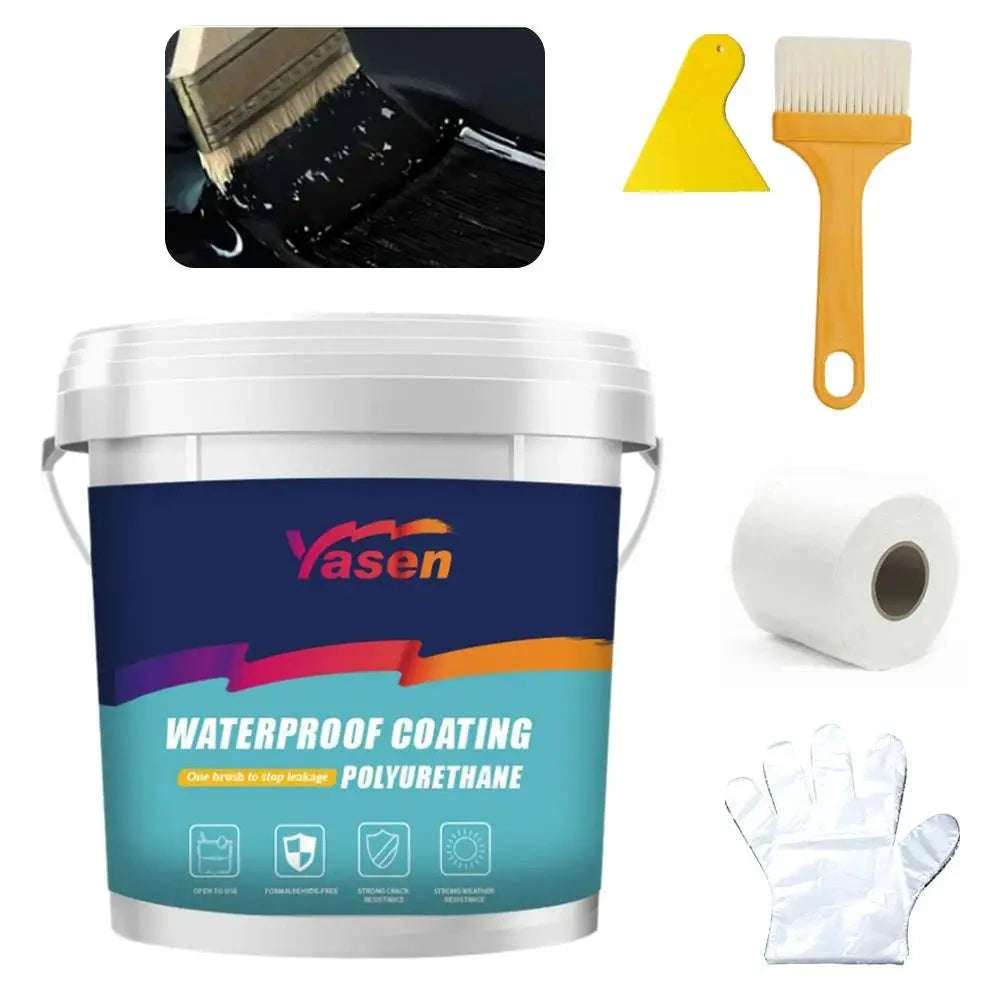 Water-Based Polyurethane Waterproof Coating for Wall & Roof Leak Repair-Black
