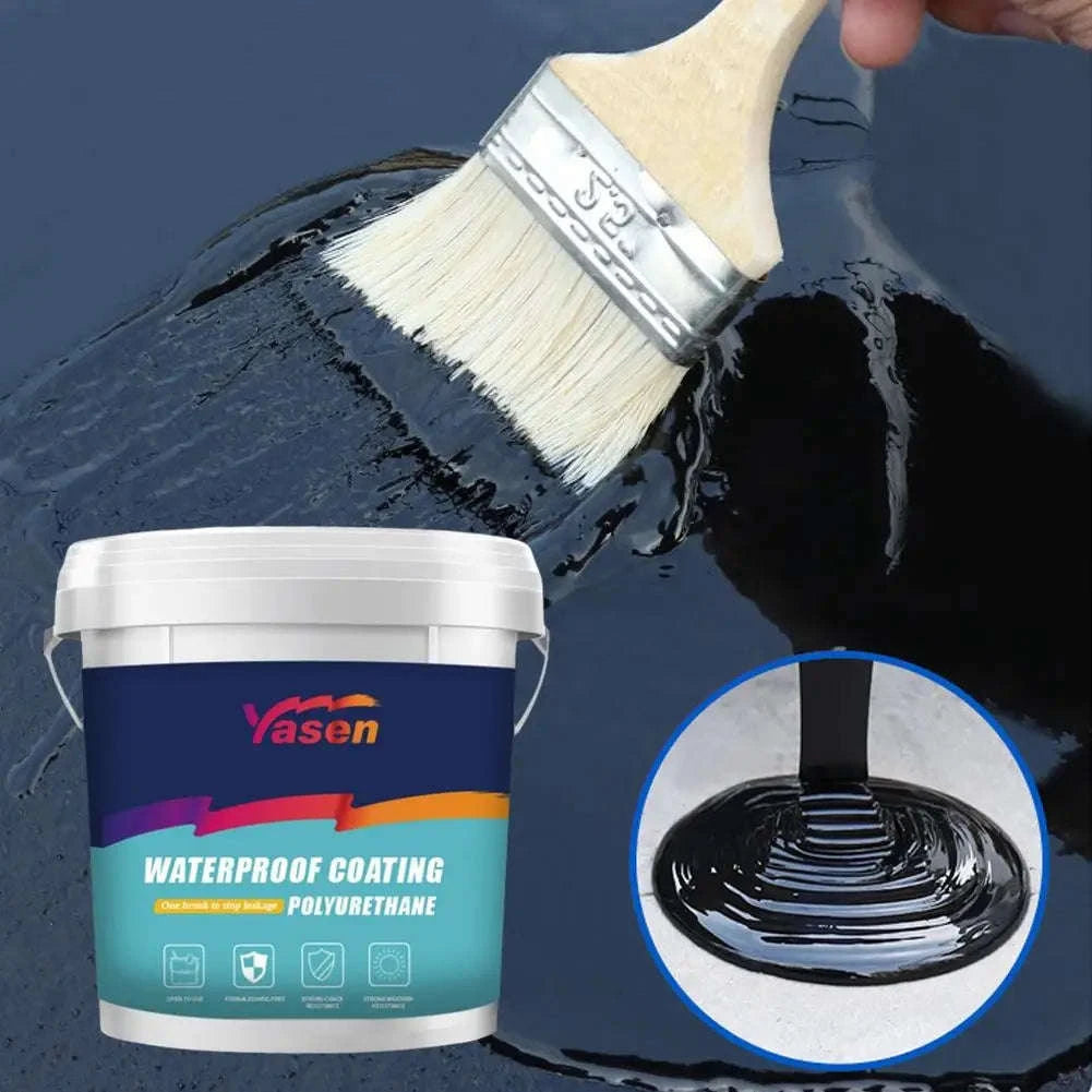 Water-Based Polyurethane Waterproof Coating for Wall & Roof Leak Repair-Black