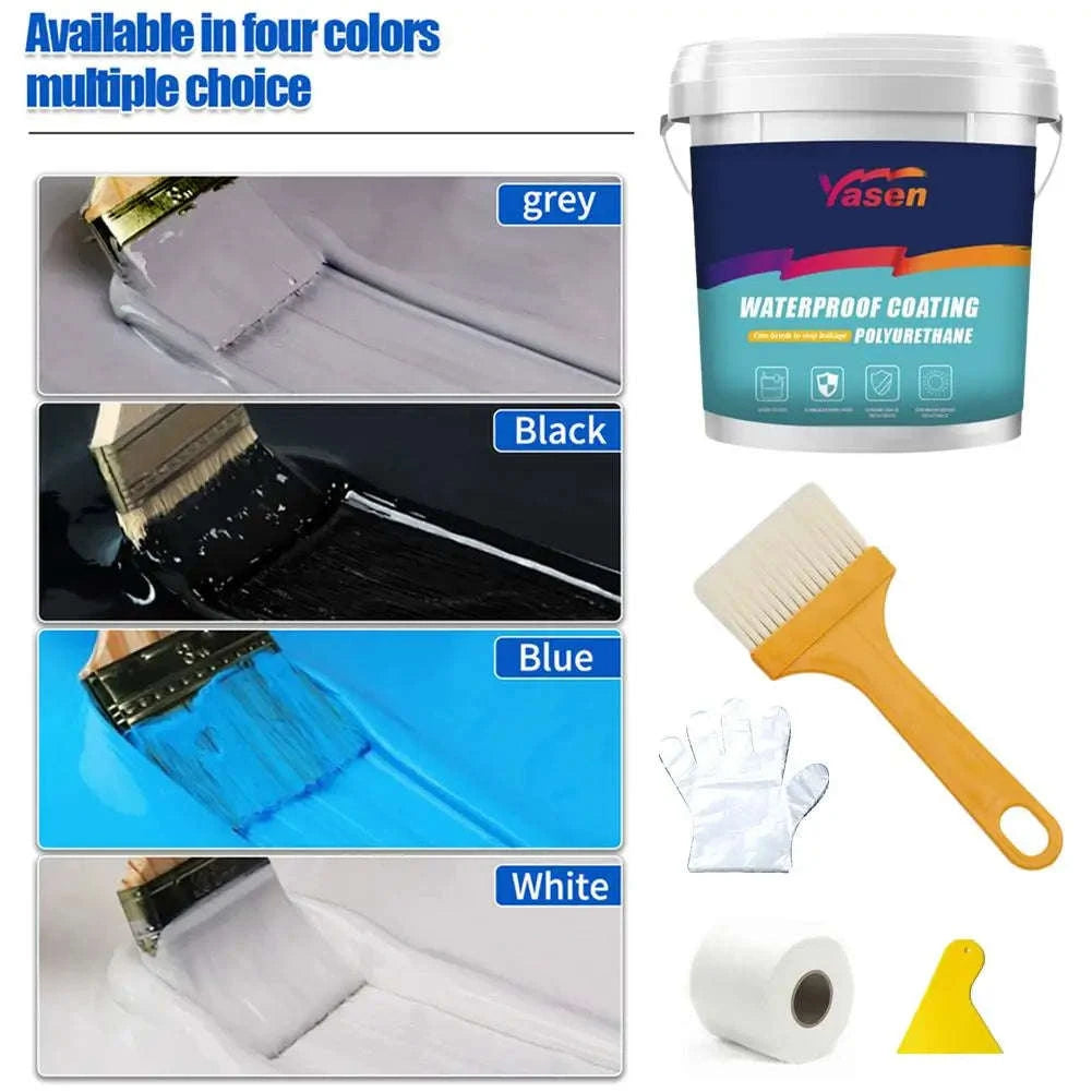 Water-Based Polyurethane Waterproof Coating for Wall & Roof Leak Repair-Black