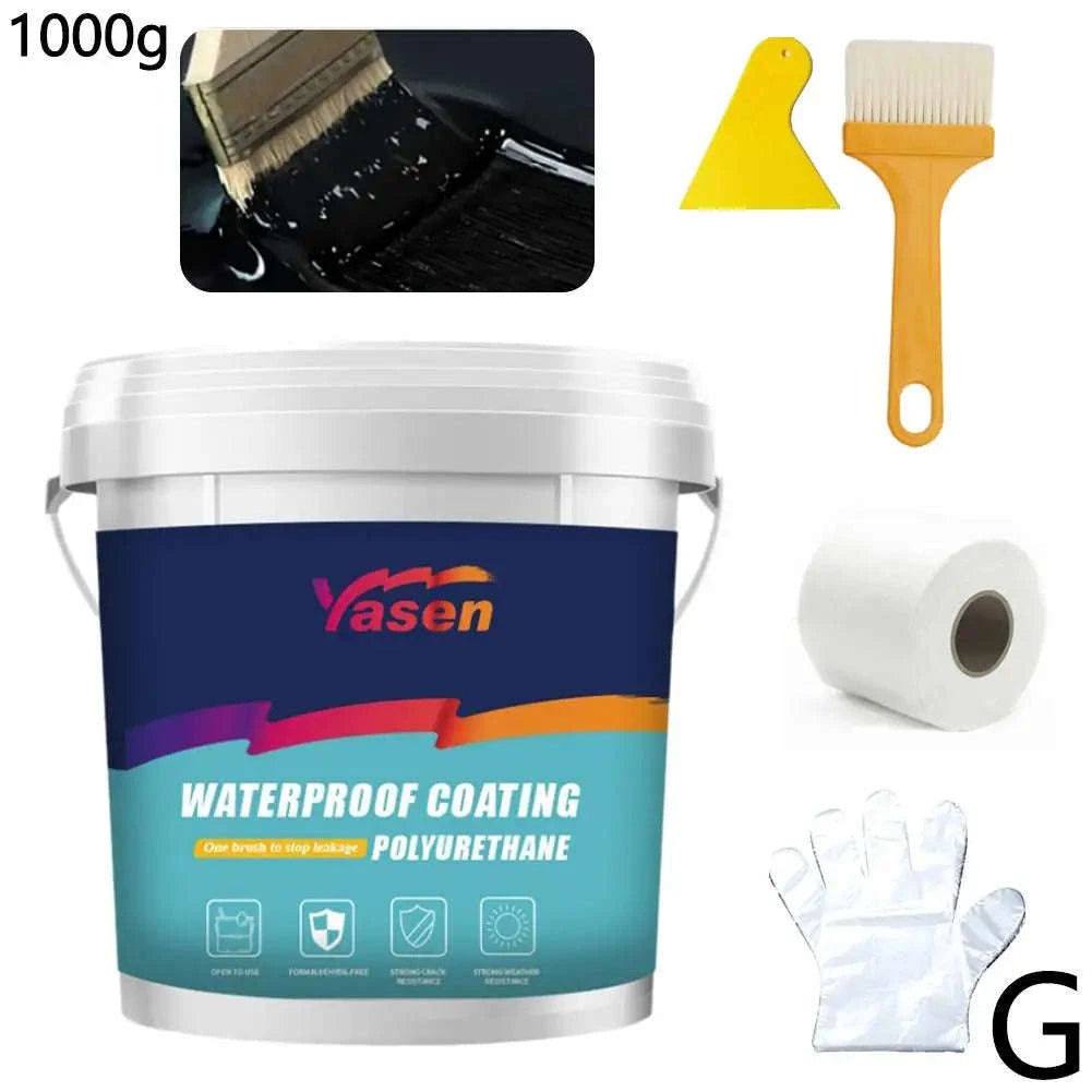 Water-Based Polyurethane Waterproof Coating for Wall & Roof Leak Repair-Black