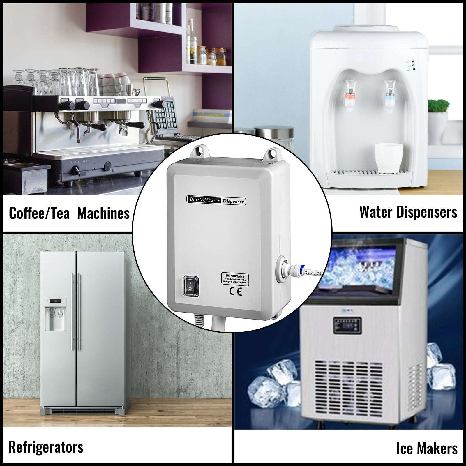 Water Bottle Dispenser Pump System for Refrigerator and Ice Maker-One Pipe Type 1 / Australia