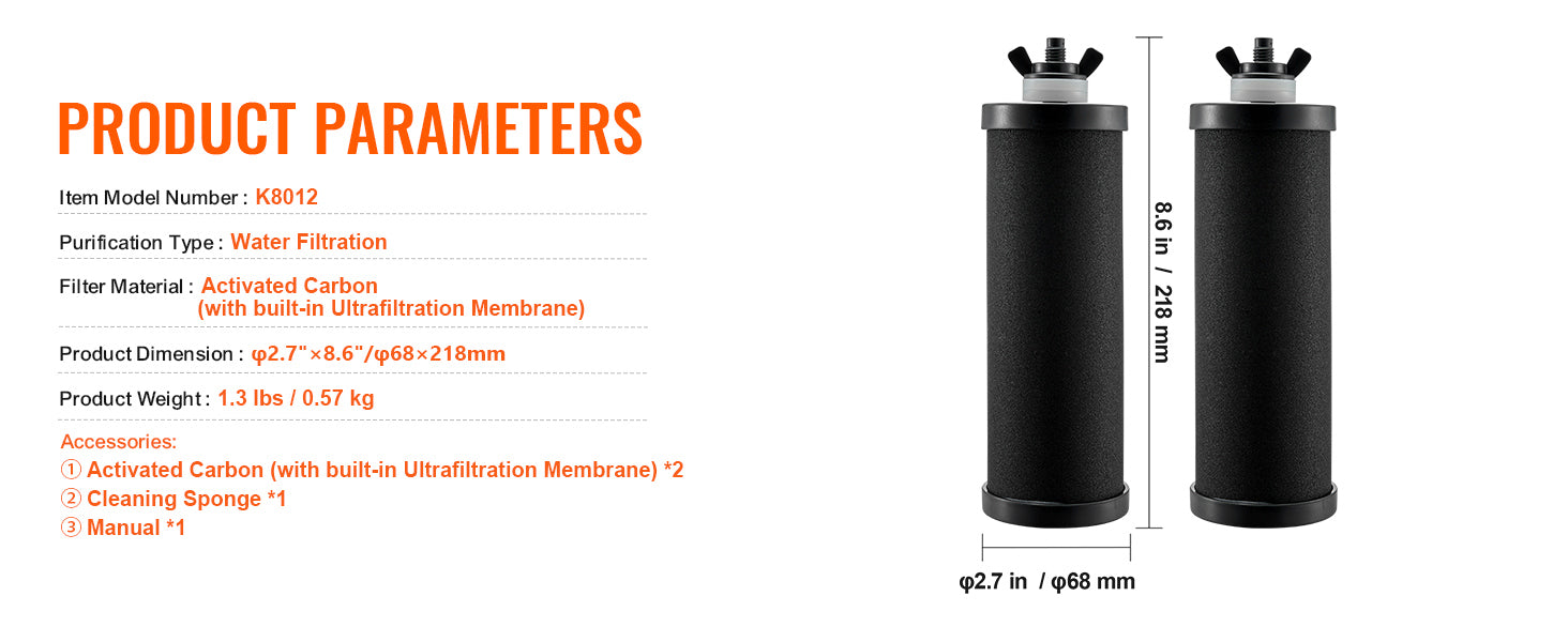 Gravity Water Filter Replacement Elements – 7000 Gallon Capacity