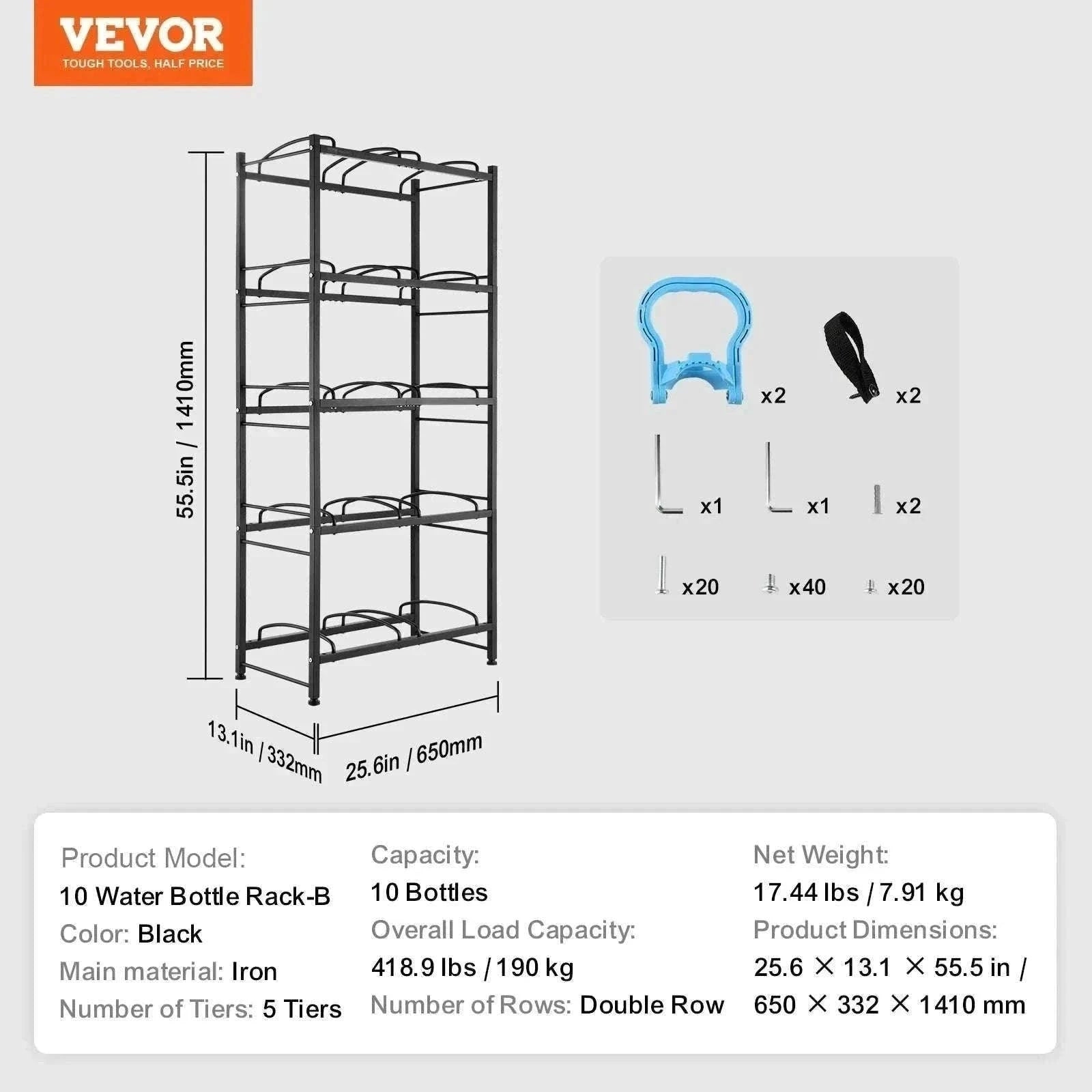 Water Jug Holder Stand 3-5 Tier Rack for 6 Bottles Storage-Silver 4layer 2 8 / United States