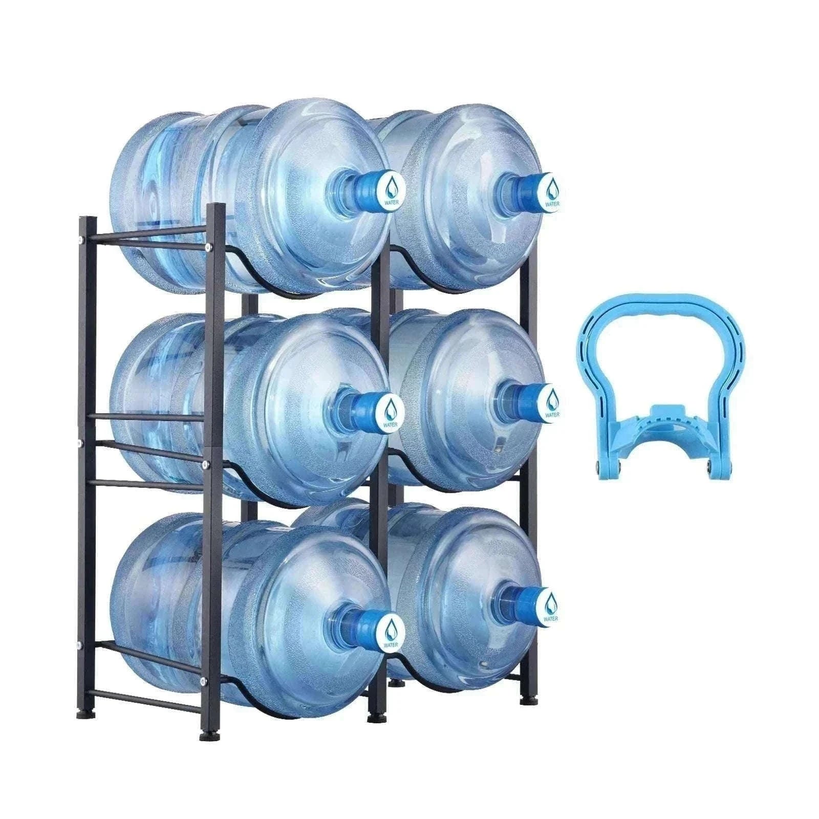 Water Jug Holder Stand 3-5 Tier Rack for 6 Bottles Storage-Silver 4layer 2 8 / United States