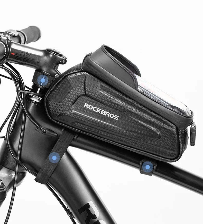 Water-Resistant Bike Frame Bag with Touch Screen Phone Holder-B68 6.8 inch / about 1.7L