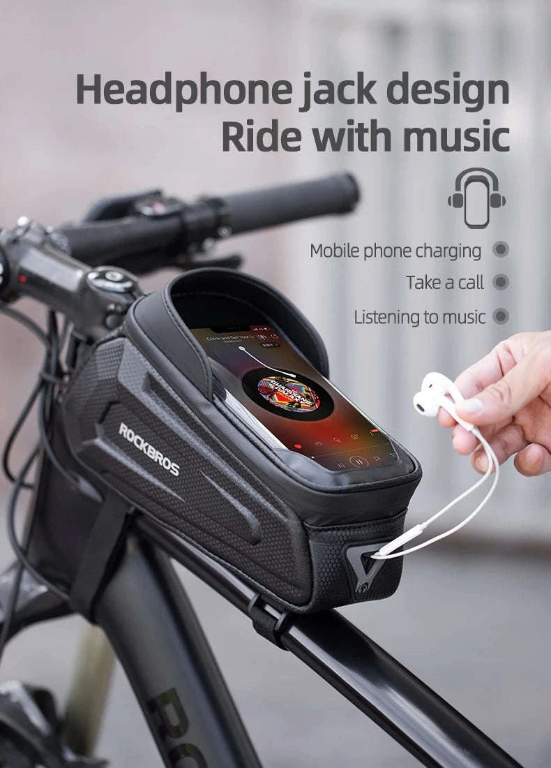 Water-Resistant Bike Frame Bag with Touch Screen Phone Holder-B68 6.8 inch / about 1.7L