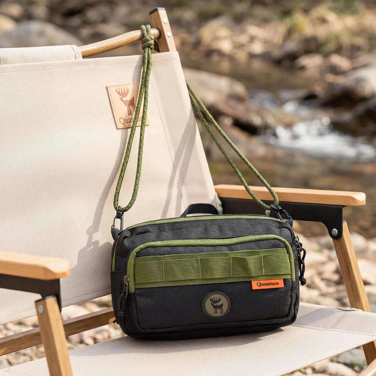Water-Resistant Crossbody Hiking Bag with Sling Strap Storage-H78-1