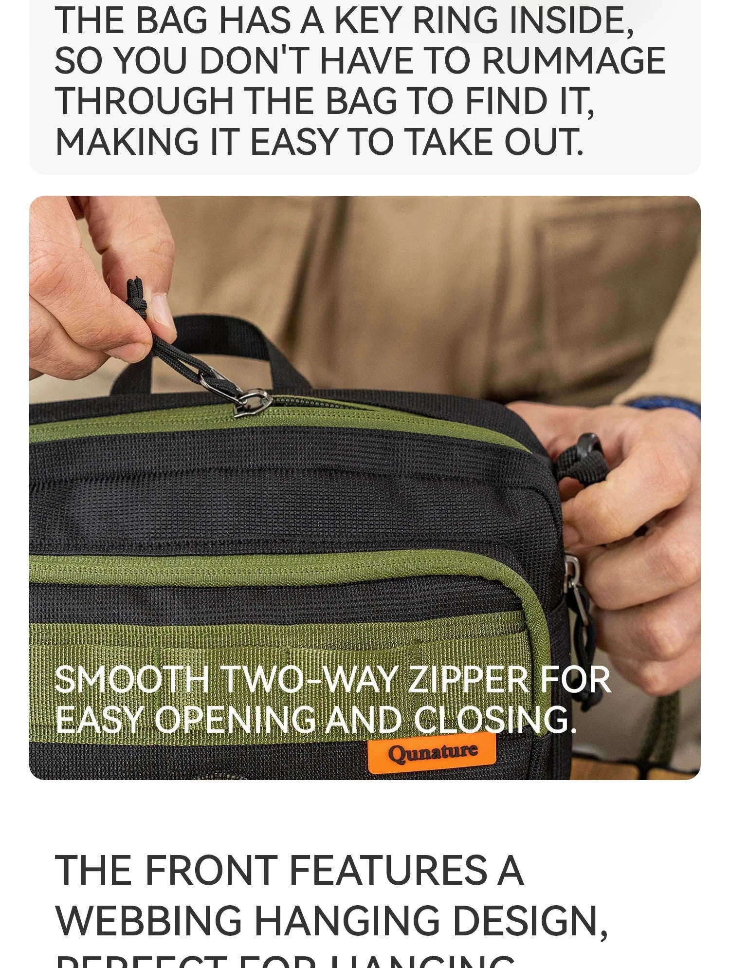 Water-Resistant Crossbody Hiking Bag with Sling Strap Storage-H78-1