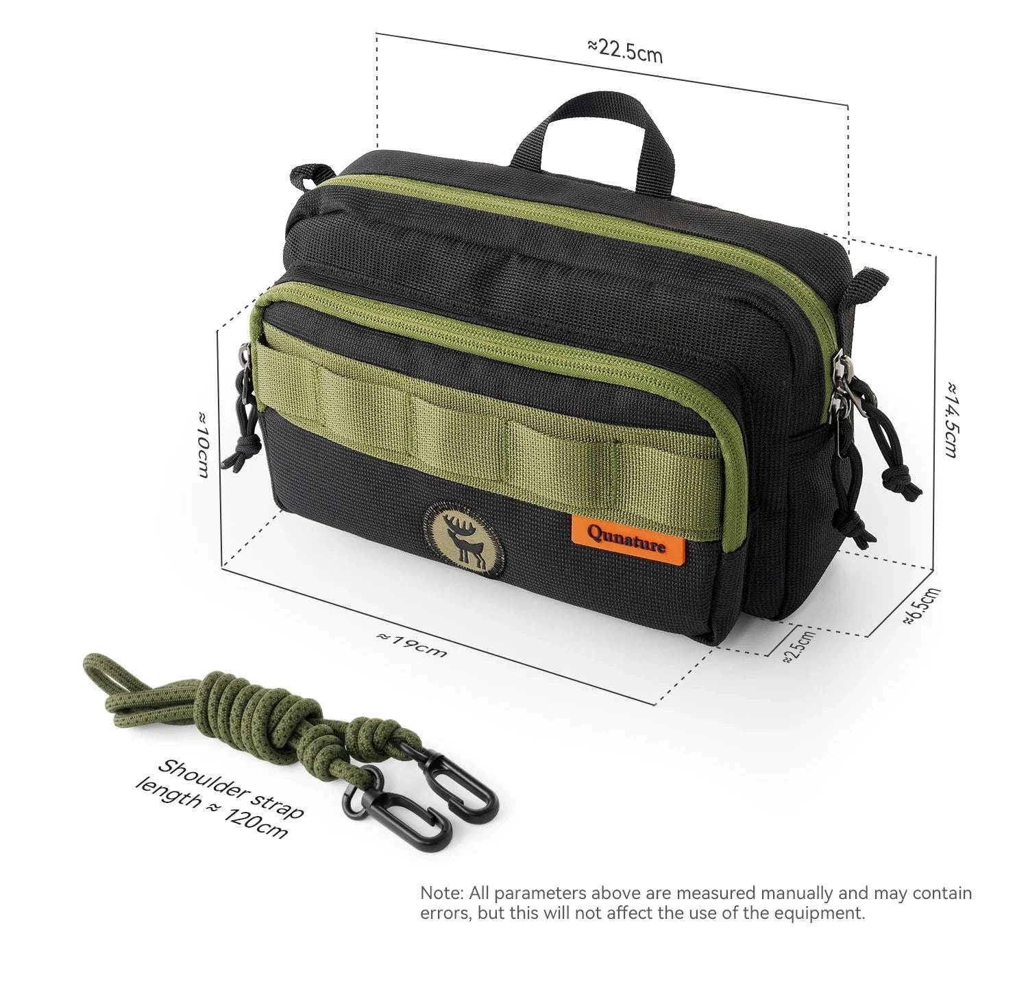 Water-Resistant Crossbody Hiking Bag with Sling Strap Storage-H78-1