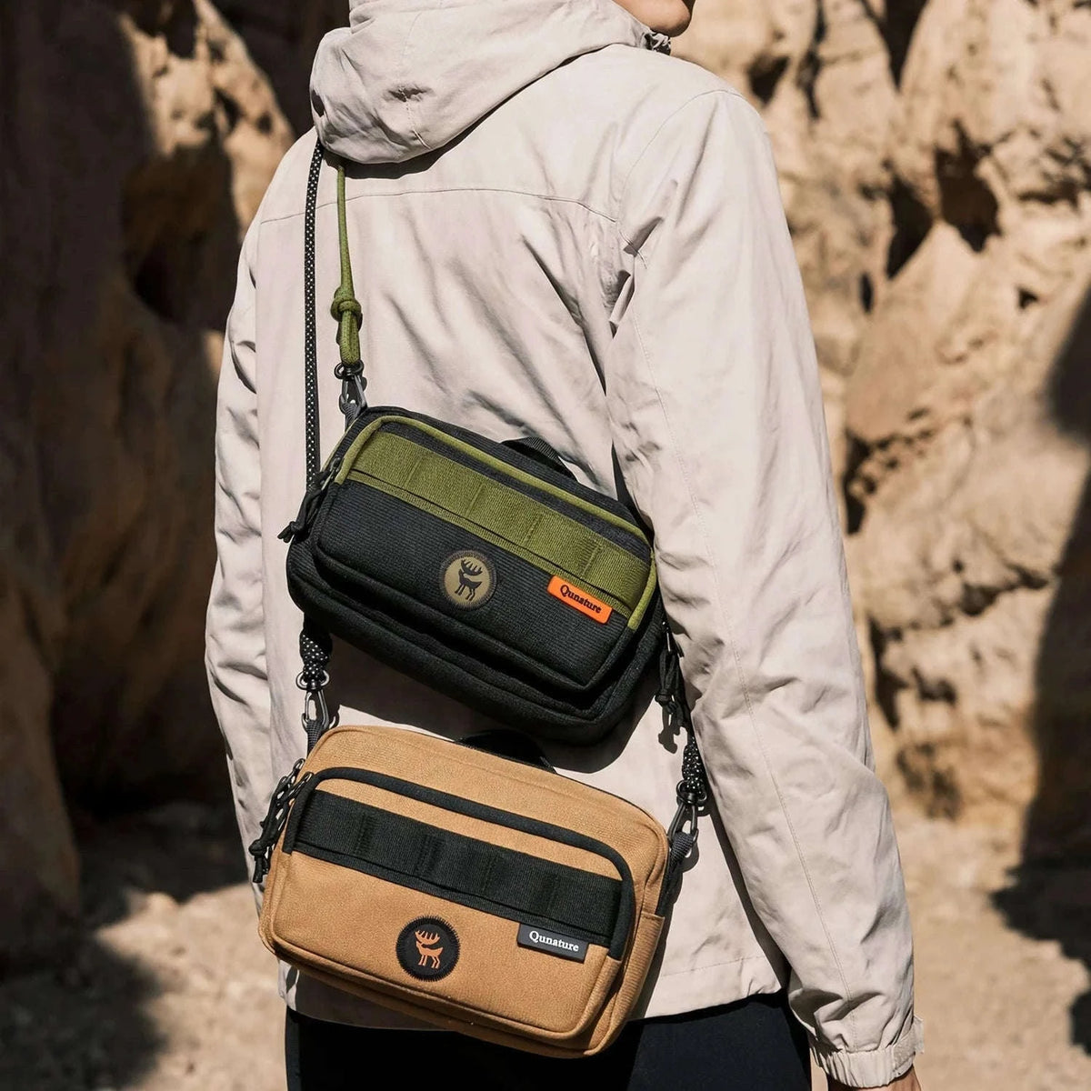 Water-Resistant Crossbody Hiking Bag with Sling Strap Storage-H78-1