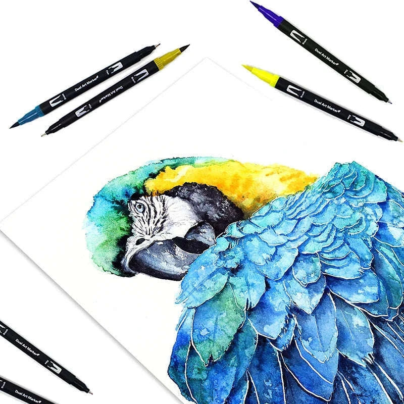 Watercolor Art Markers Brush Pen Dual Tip Set, 100 Colors-W-36 colors / CHINA