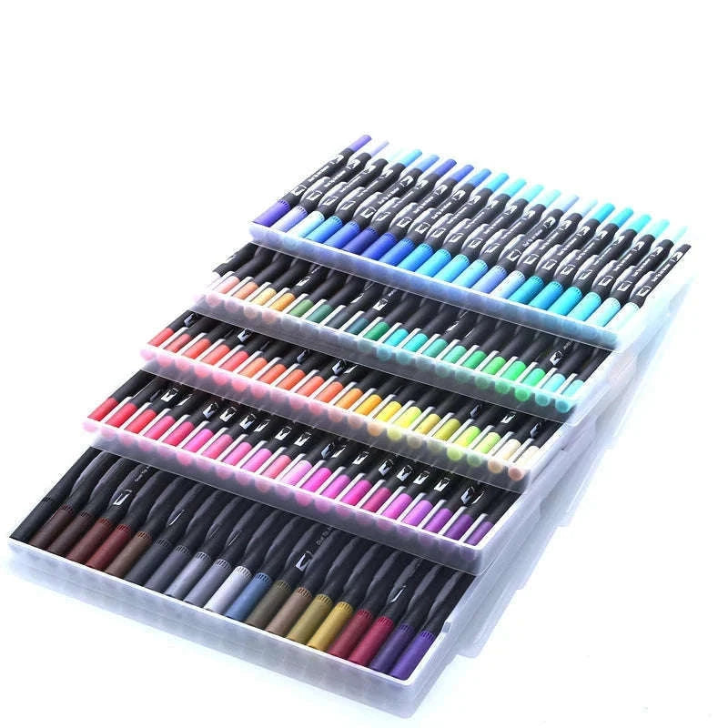 Watercolor Art Markers Brush Pen Dual Tip Set, 100 Colors-W-36 colors / CHINA