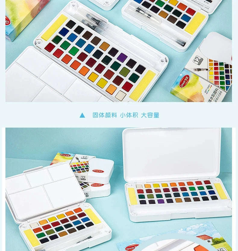 Watercolor Paint Set with Water Brush Pens-GPT10502-18 Colors