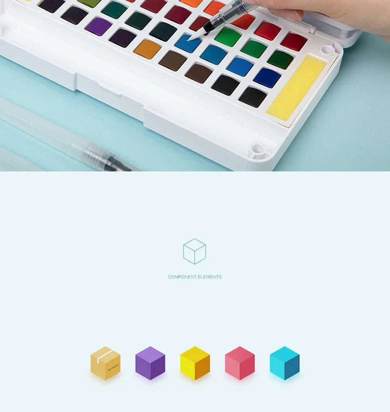 Watercolor Paint Set with Water Brush Pens-GPT10502-18 Colors