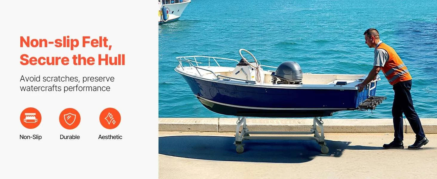 Watercraft Dolly Cart with Adjustable Bunks & Locking Wheels-1000 Lbs