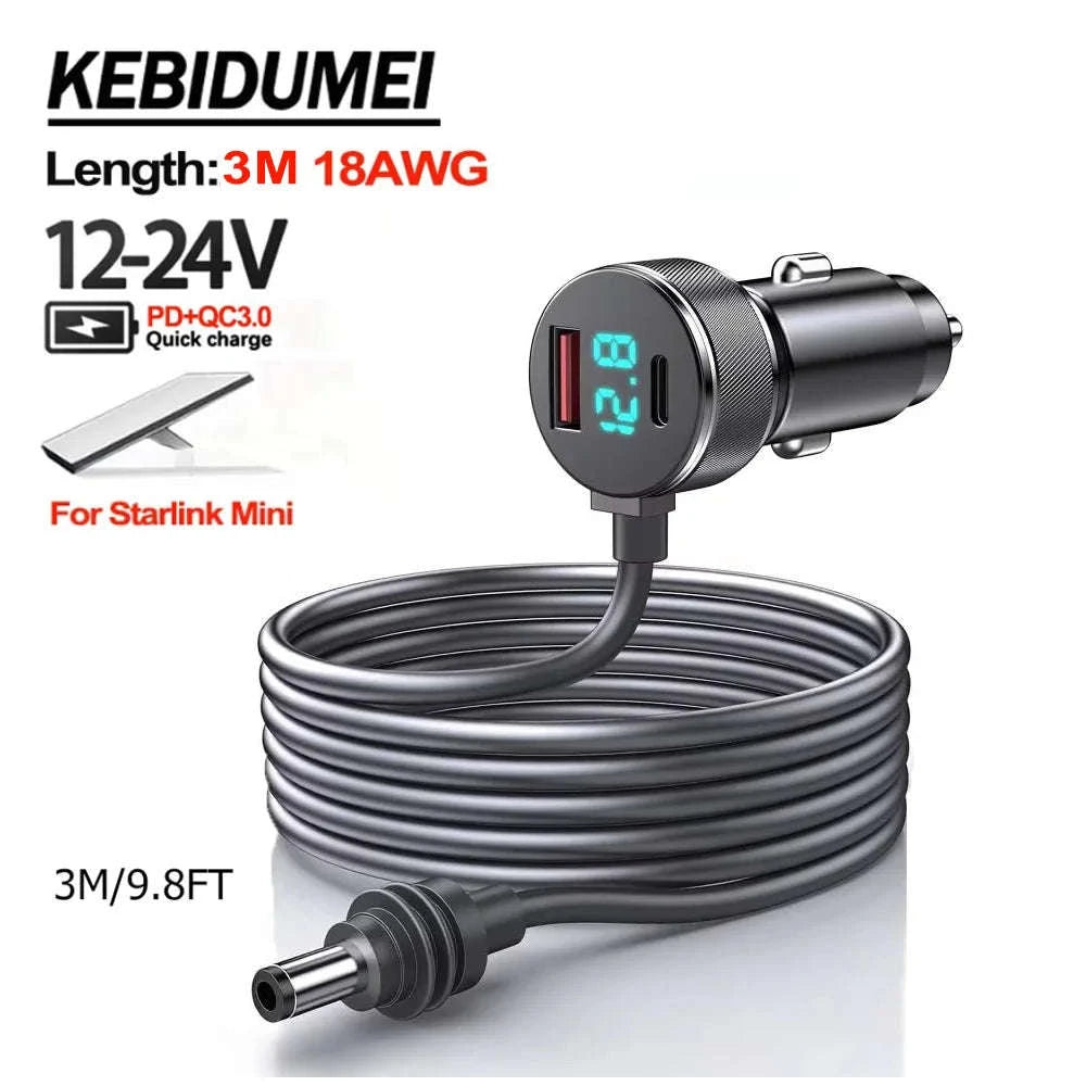 Waterproof 12V-24V to 30V Step Up Power Adapter with Digital Voltmeter-2 Meters 30V 2A