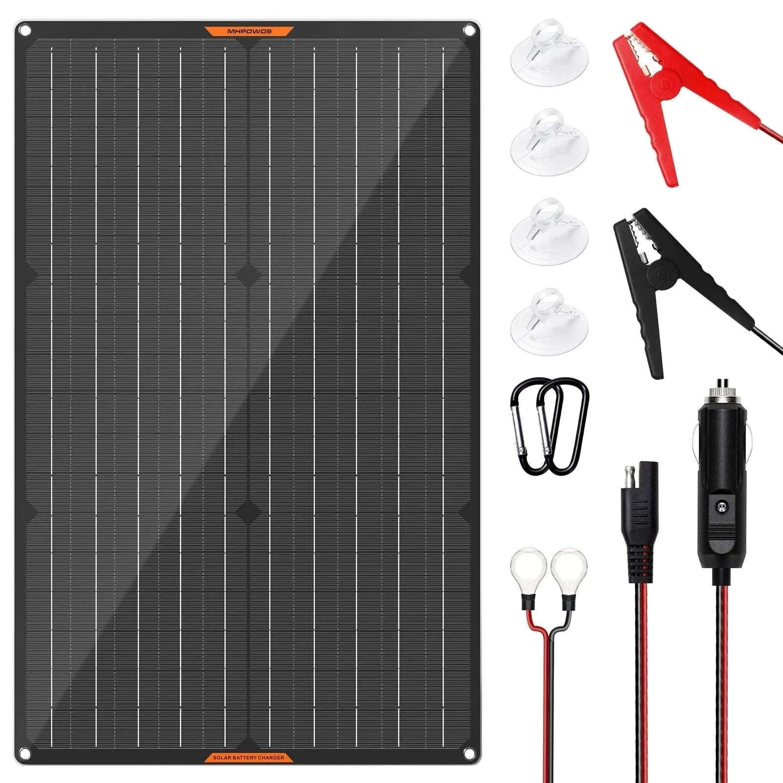 Waterproof 30W 12V Solar Battery Charger & Maintainer-Black / CZECH REPUBLIC