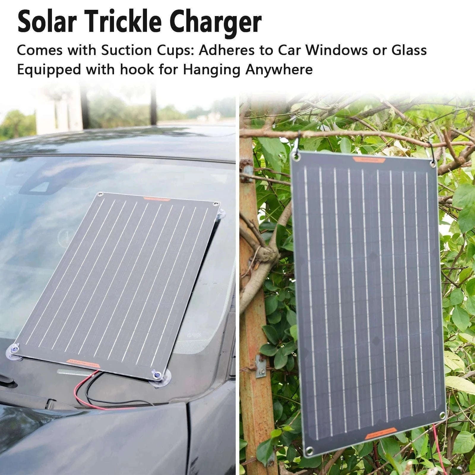 Waterproof 30W 12V Solar Battery Charger & Maintainer-Black / CZECH REPUBLIC
