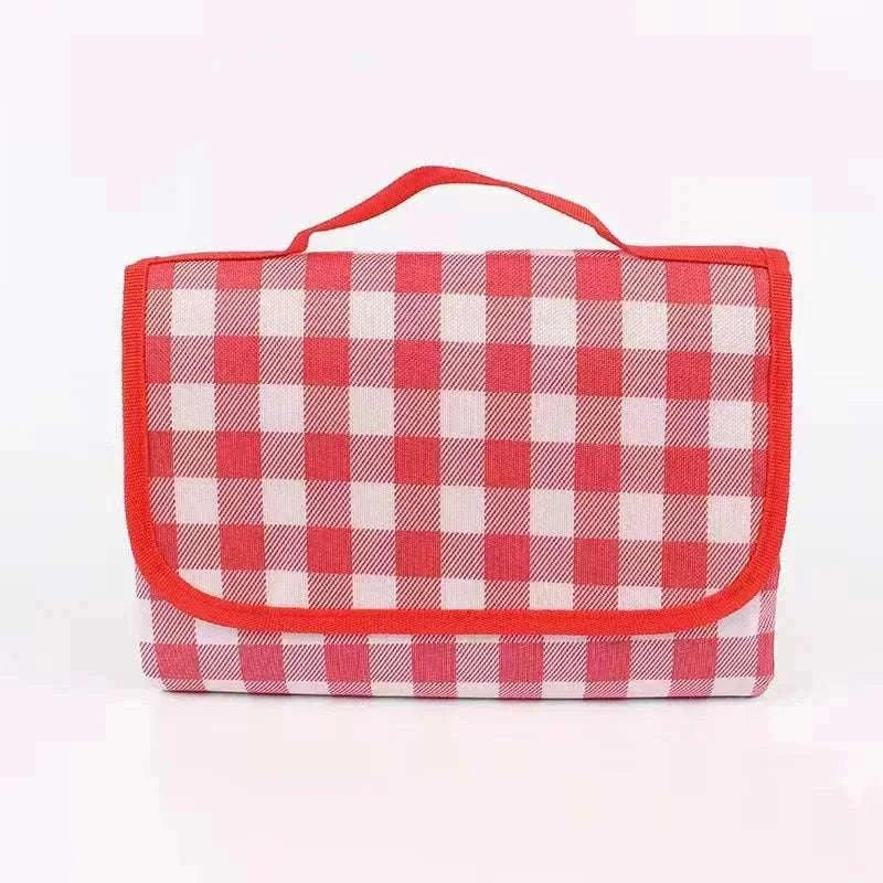 Waterproof Beach Mat Folding Mattress Portable Lightweight Picnic Mat-Yellow grid / 100-150cm