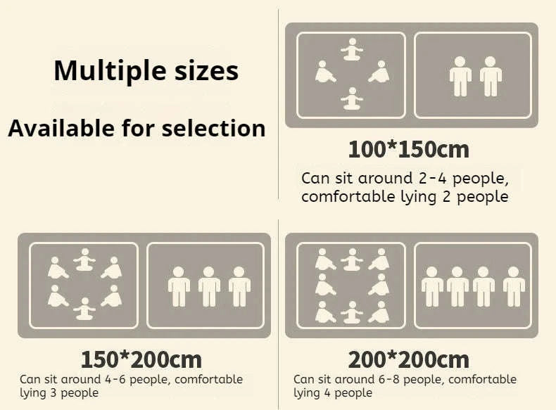 Waterproof Beach Mat Folding Mattress Portable Lightweight Picnic Mat-Yellow grid / 100-150cm