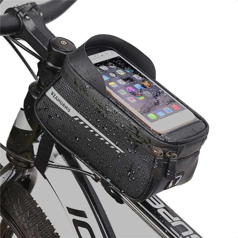 Waterproof Bicycle Phone Bag with Touchscreen Front Tube Mount-Red  Style B