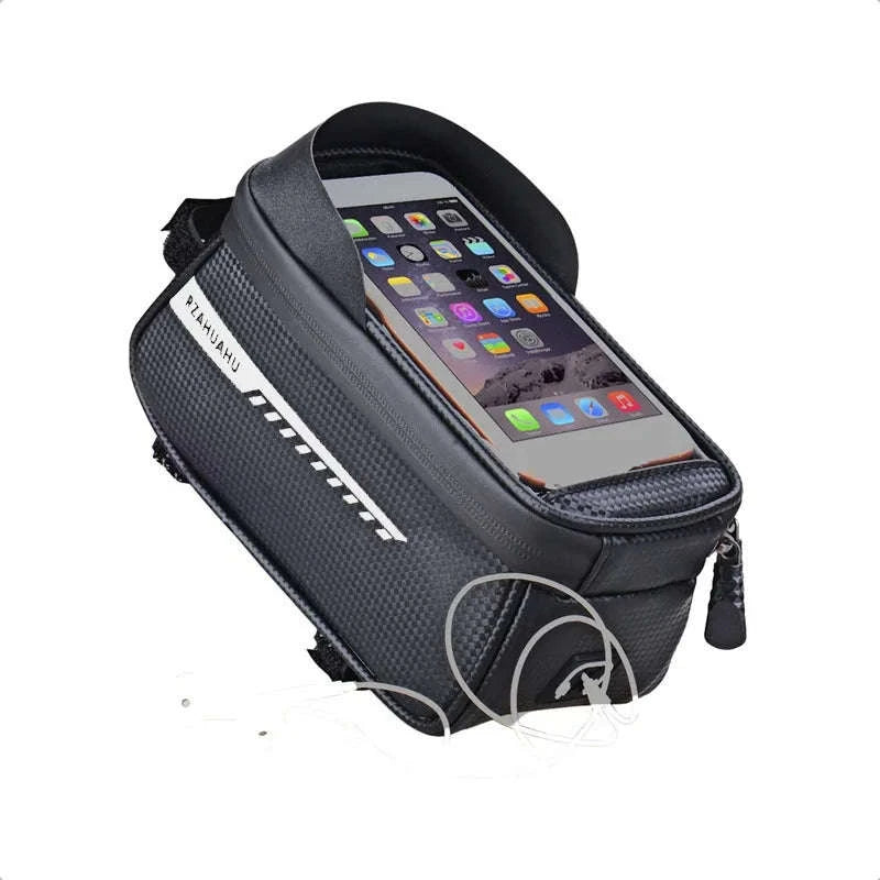 Waterproof Bicycle Phone Bag with Touchscreen Front Tube Mount-Red  Style B
