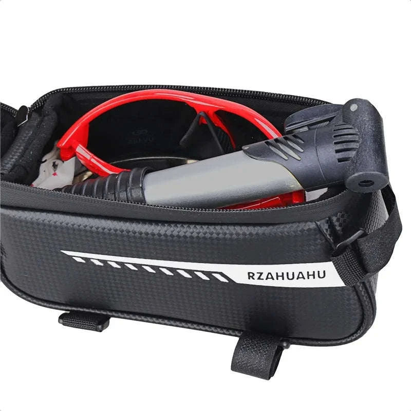 Waterproof Bicycle Phone Bag with Touchscreen Front Tube Mount-Red  Style B