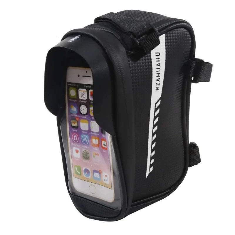 Waterproof Bicycle Phone Bag with Touchscreen Front Tube Mount-Red  Style B
