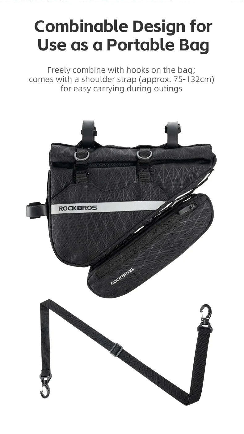 Waterproof Bicycle Triangle Bag 2-in-1 Detachable Bike Storage Pack-30180017001