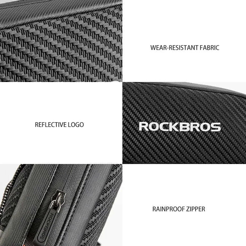 Waterproof Bike Frame Bag 1L Ultralight Front Tube Storage-039BK  1L