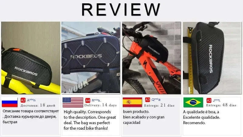 Waterproof Bike Frame Bag 1L Ultralight Front Tube Storage-039BK  1L