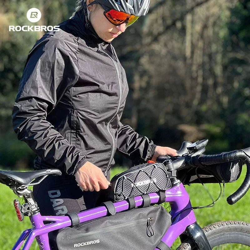 Waterproof Bike Frame Bag 1L Ultralight Front Tube Storage-039BK  1L