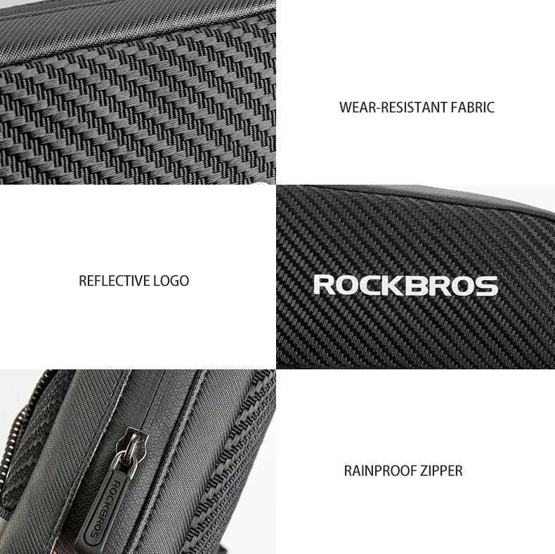 Waterproof Bike Frame Bag 1L Ultralight Front Tube Storage-039BK  1L