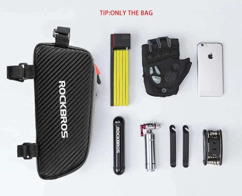 Waterproof Bike Frame Bag 1L Ultralight Front Tube Storage-039BK  1L